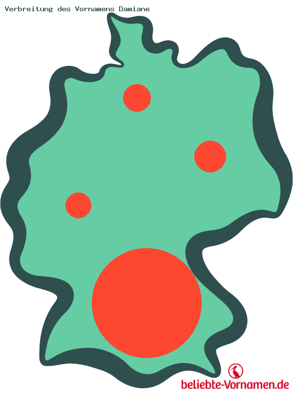 Verbreitung des Vornamens Damiane