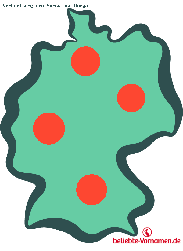 Verbreitung des Vornamens Dunya