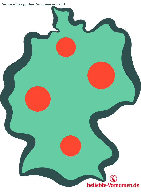 Verbreitung des Vornamens Juni