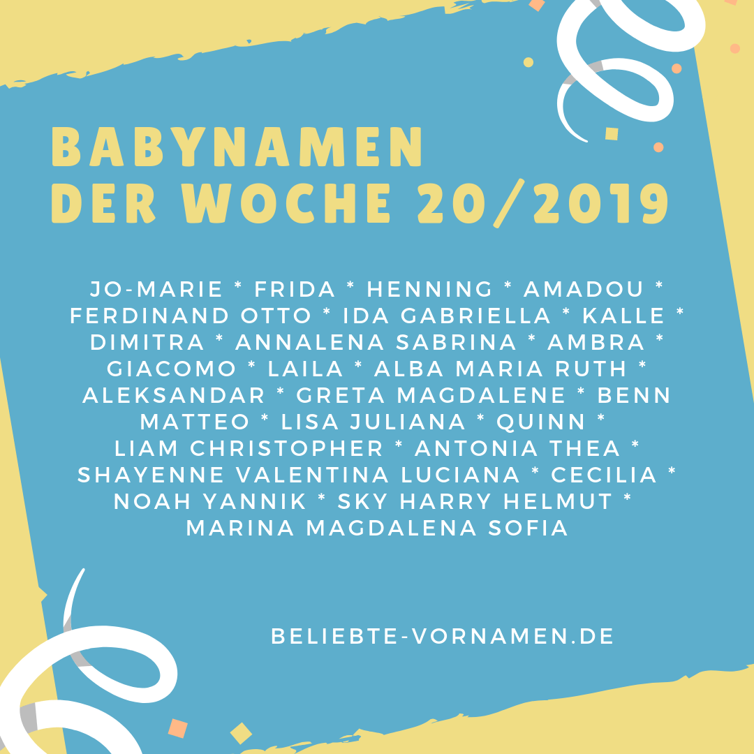 Babynamen der Woche 20_2019