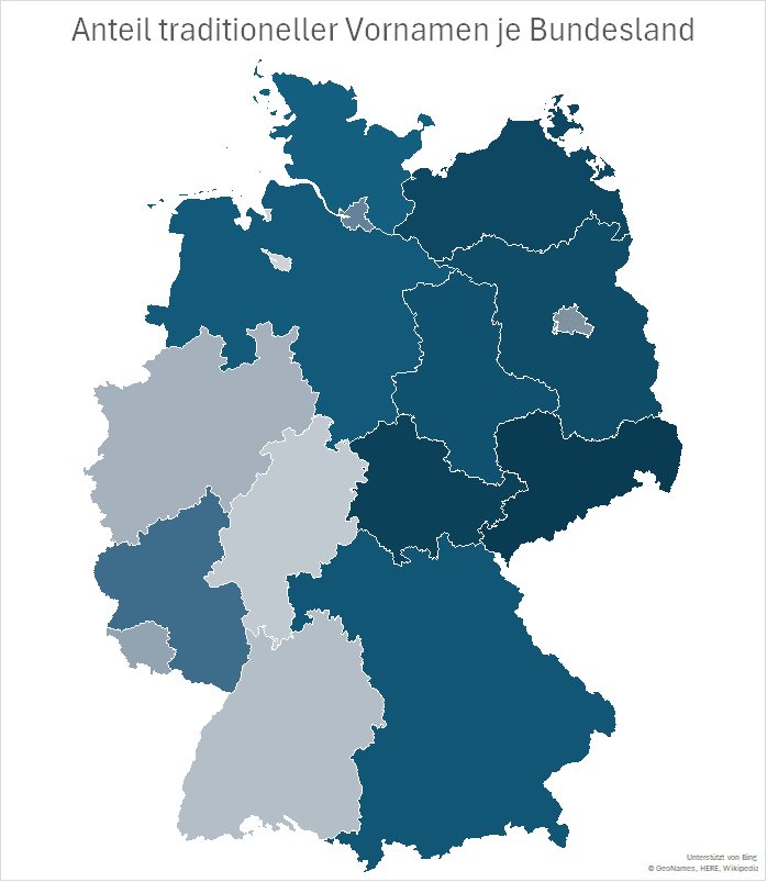Anteil traditioneller Vornamen je Bundesland